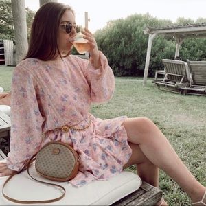 LoveShackFancy Pink Floral Long Sleeve Dress